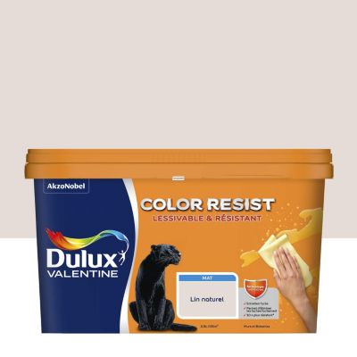Peinture couleur murs et boiseries color resist Dulux Valentine effet lin naturel mat 2,5L