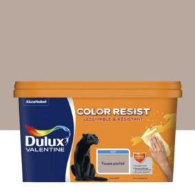 Peinture couleur murs et boiseries color resist Dulux Valentine taupe parfait mat 2,5L