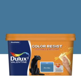 Peinture couleur murs et boiseries color resist Dulux Valentine zinc bleu mat 2,5L