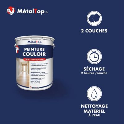 Peinture Couloir - Noir signalisation - RAL 9017 - 5 L - Métaltop