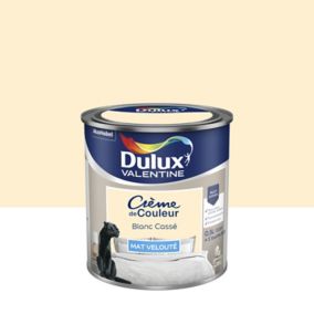 Peinture Crème de Couleur Dulux Valentine mat blanc cassé 0,5L