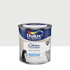 Peinture Crème de Couleur Dulux Valentine mat blanc intense 0,5L