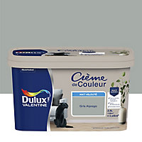 Peinture Crème De Couleur Dulux Valentine mat gris alpaga 2,5L