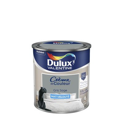Peinture Crème de Couleur Dulux Valentine mat gris sage 0,5L