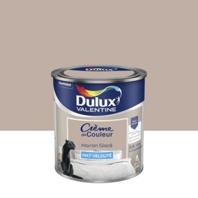 Peinture Crème de Couleur Dulux Valentine mat marron glacé 0,5L