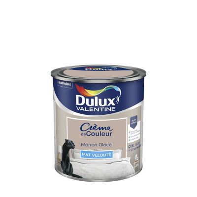 Peinture Crème de Couleur Dulux Valentine mat marron glacé 0,5L