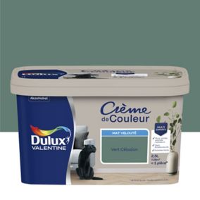 Peinture Crème De Couleur Dulux Valentine mat vert céladon 2,5L