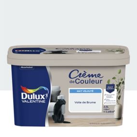 Peinture Crème De Couleur Dulux Valentine mat voile de brume 2,5L