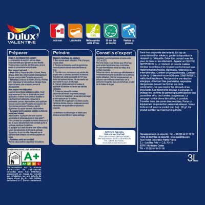 Peinture Crème De Couleur Dulux Valentine satin béton gris 2,5L + 20% gratuit