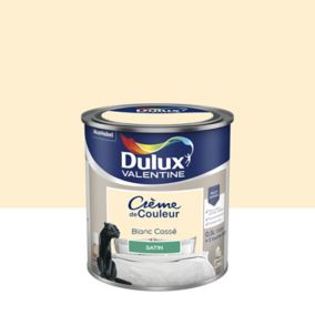 Peinture Crème de Couleur Dulux Valentine satin blanc cassé 0,5L