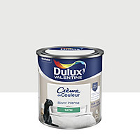 Peinture Crème de Couleur Dulux Valentine satin blanc intense 0,5L