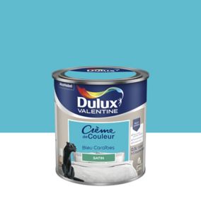 Peinture Crème de Couleur Dulux Valentine satin bleu caraïbes 0,5L