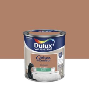 Peinture Crème de Couleur Dulux Valentine satin cognac 0,5L