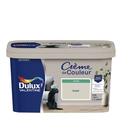 Peinture Crème De Couleur Dulux Valentine satin galet 2,5L