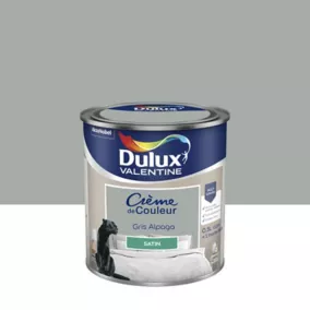 Peinture Crème de Couleur Dulux Valentine satin gris alpaga 0,5L