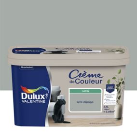 Peinture Crème De Couleur Dulux Valentine satin gris alpaga 2,5L