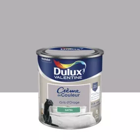 Peinture Crème de Couleur Dulux Valentine satin gris d'orage 0,5L