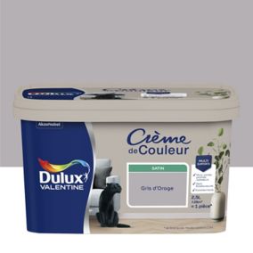 Peinture Crème De Couleur Dulux Valentine satin gris d'orage 2,5L