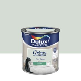 Peinture Crème de Couleur Dulux Valentine satin gris perle 0,5L
