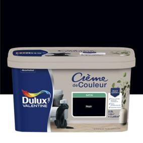 Peinture Crème De Couleur Dulux Valentine satin noir 2,5L