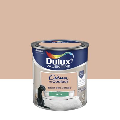 Peinture Crème de Couleur Dulux Valentine satin rose des sables 0,5L