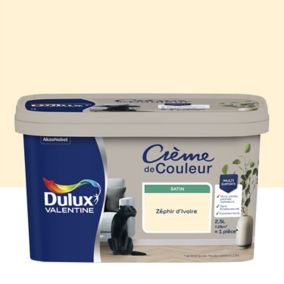 Peinture Crème De Couleur Dulux Valentine satin zéphir d'Ivoire 2,5L