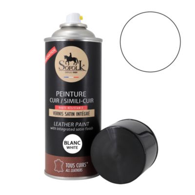 Peinture Cuir pour canapé, siège Auto, Chaussures, Vestes SOFOLK Aérosol 400ml (BLANC)