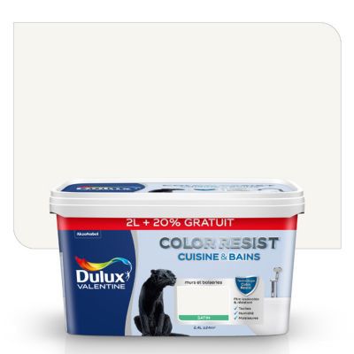 Peinture Cuisine Et Salle De Bain Dulux Valentine Color Resist Blanc Satin 2l 20 Gratuit Castorama