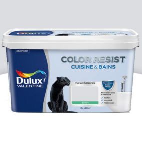 Peinture cuisine et salle de bain Dulux Valentine Color resist gris tendance satin 2L