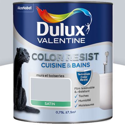 peinture cuisine et salle de bain dulux valentine color resist hammam satin 0 75l castorama