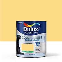 Peinture cuisine et salle de bain Dulux Valentine Color resist jaune frais satin 0,75L