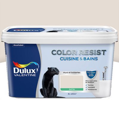 Peinture Cuisine Et Salle De Bain Dulux Valentine Color Resist Lin Clair Satin 2l Castorama