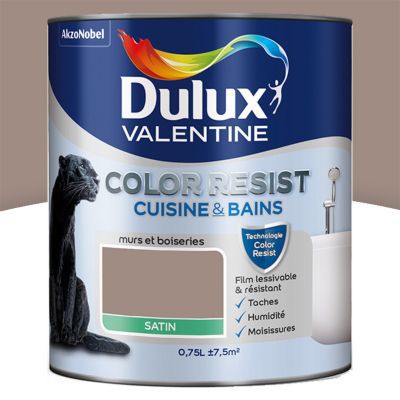 Peinture Cuisine Et Salle De Bain Dulux Valentine Color Resist Taupe Satin 0 75l Castorama