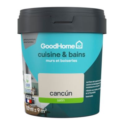 Peinture cuisine et salle de bains beige cancún satin GoodHome Premium 0.75 l