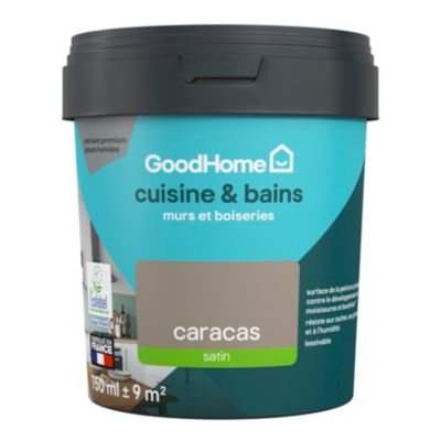 Peinture cuisine et salle de bains beige caracas satin GoodHome Premium 0.75 l