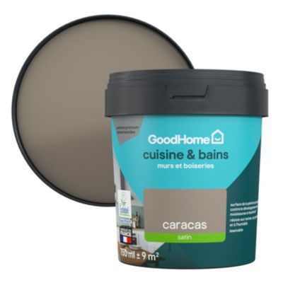 Peinture cuisine et salle de bains beige caracas satin GoodHome Premium 0.75 l