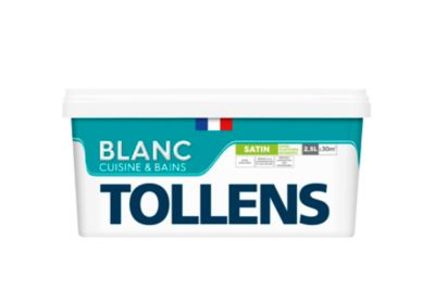 Peinture cuisine et salle de bains blanc satin 2,5L Tollens
