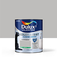 Peinture cuisine et salle de bains Dulux Valentine Color Resist béton gris satin 0,75L