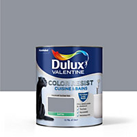 Peinture cuisine et salle de bains Dulux Valentine Color Resist gris building satin 0,75L