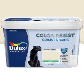 Peinture cuisine et salle de bains Dulux Valentine Color Resist ivoirine satin 2L