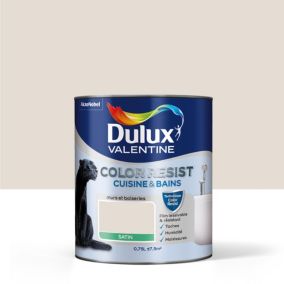 Peinture cuisine et salle de bains Dulux Valentine Color Resist lin clair satin 0,75L
