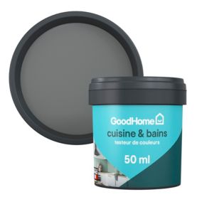 Peinture cuisine et salle de bains GoodHome gris Hamilton satin 50ml