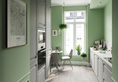 Peinture cuisine et salle de bains GoodHome vert Limerick satin 2,5L