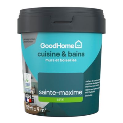 Peinture cuisine et salle de bains GoodHome vert Sainte-Maxime satin 750ml