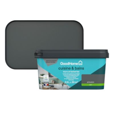 Peinture cuisine et salle de bains gris princeton satin GoodHome Premium 2.5 L