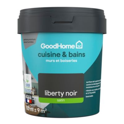 Peinture cuisine et salle de bains noir liberty satin GoodHome Premium 0.75 l