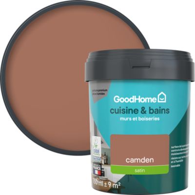 Peinture cuisine et salle de bains rouge terracotta camden satin GoodHome 0.75 L