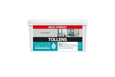 Peinture cuisine et salle de bains Tollens gris galet d'étretat satin 2.5L