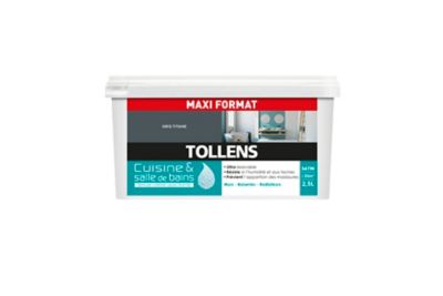 Peinture cuisine et salle de bains Tollens gris titane satin 2.5L