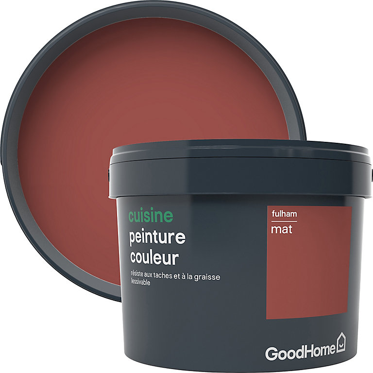 Peinture cuisine GoodHome rouge Fulham mat 2,5L | Castorama